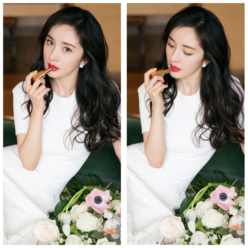 带货女王杨幂机场穿搭,雅诗兰黛333杨幂同款口红