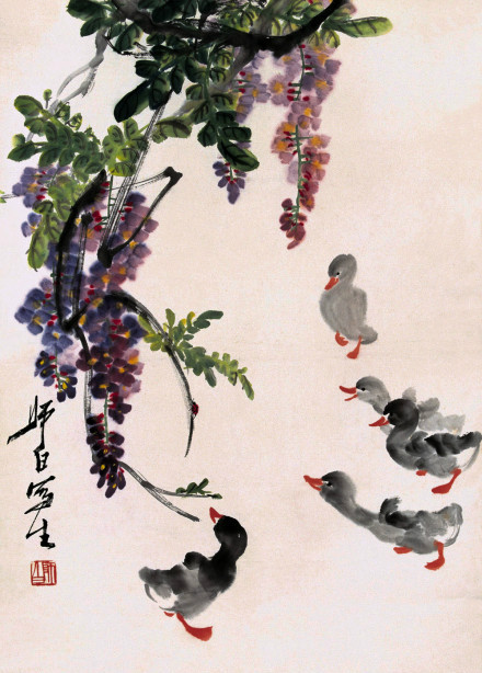 娄师白小鸭子画法,娄师白小鸭子