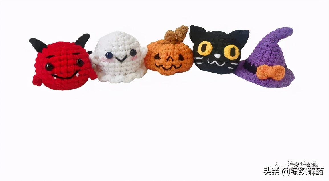 万圣节玩偶挂件钩针教程,钩针玩偶圣诞精灵图解