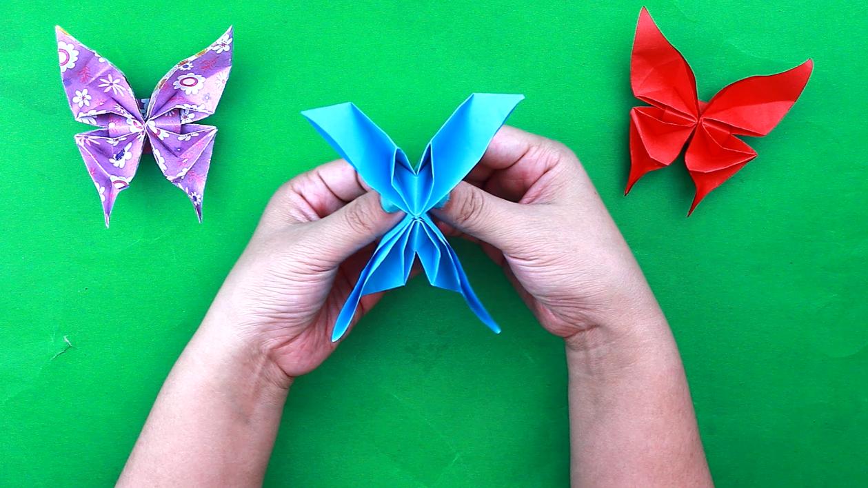 一张纸折蝴蝶花,蝴蝶折纸超高难度凤尾蝶
