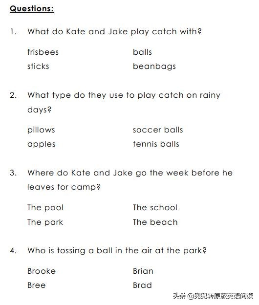 英语原版阅读Playingcatch