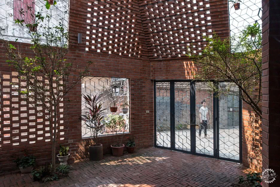 河内楼房红砖效果图,河内红砖墙效果图大全