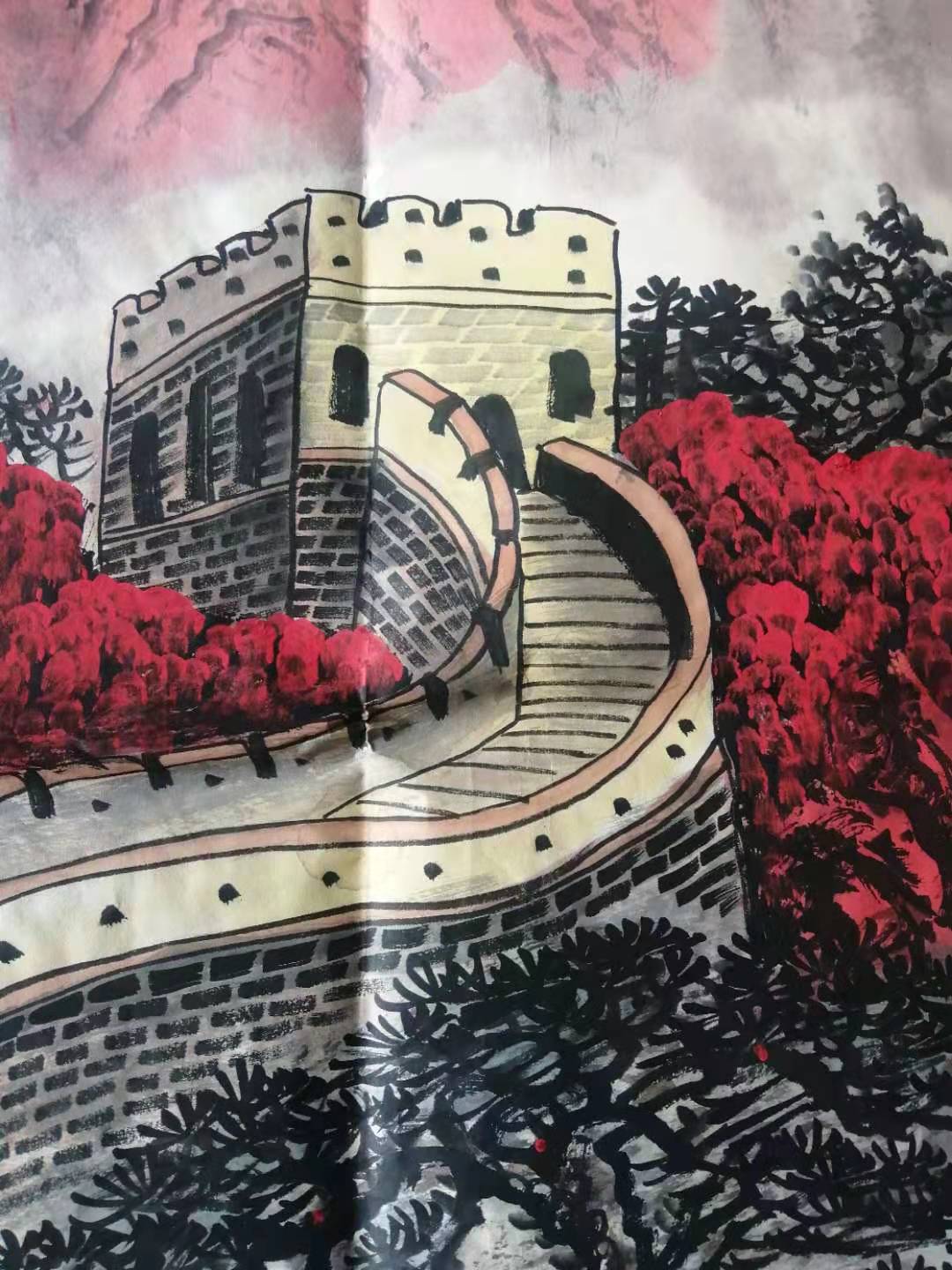 傅抱石山水画千里江山一片红,傅抱石江山如此多娇拍卖