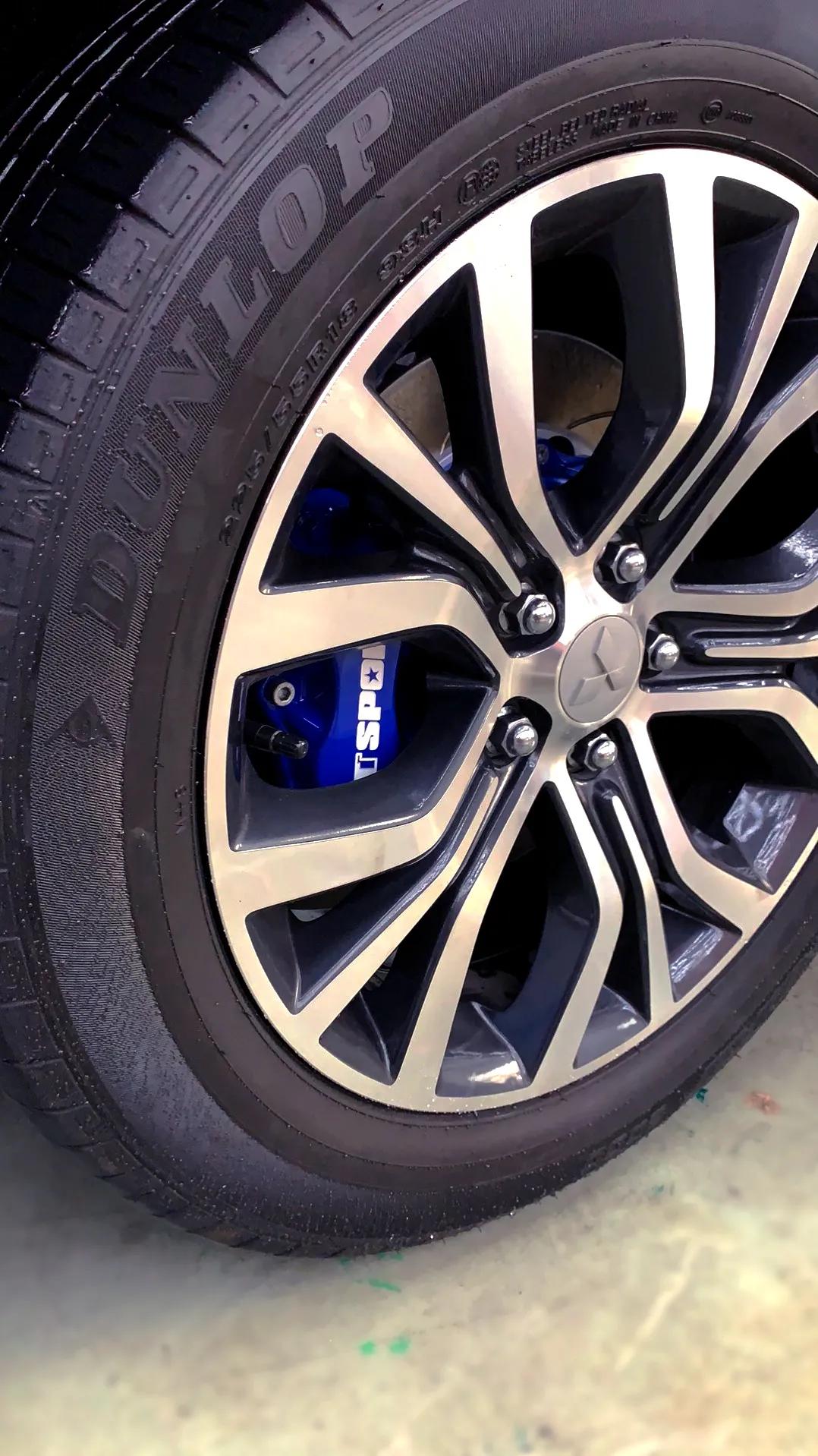 欧蓝德改装越野胎减震升高,欧蓝德改装at轮毂