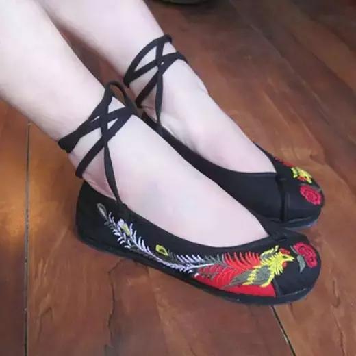 中国风纯手工绣花鞋,传统绣花鞋手工