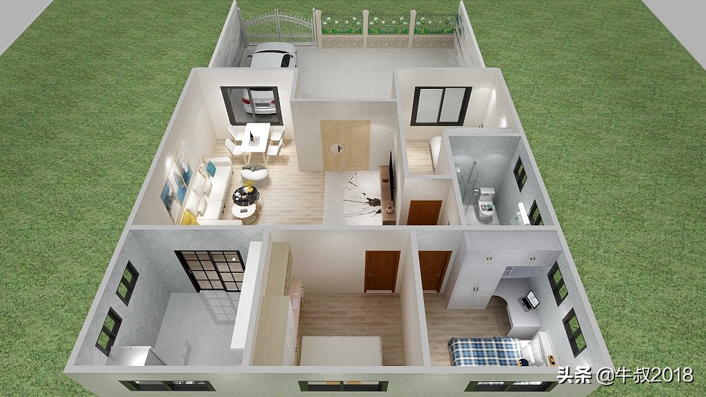 一层农村自建房小户型平面设计图,农村自建一层小户型平房设计图