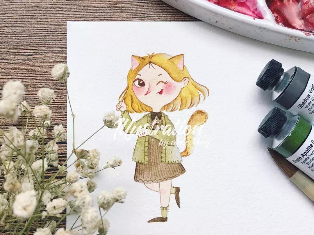 简笔画可爱小人插画,超萌可爱的插画小人