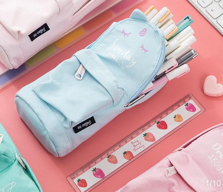 日系简约少女大容量笔袋,日系简约学生文具笔袋