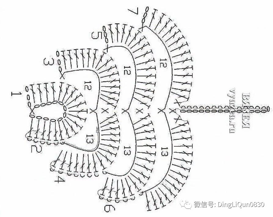 树枝树叶的编织图解,树叶钩针编织教程图解