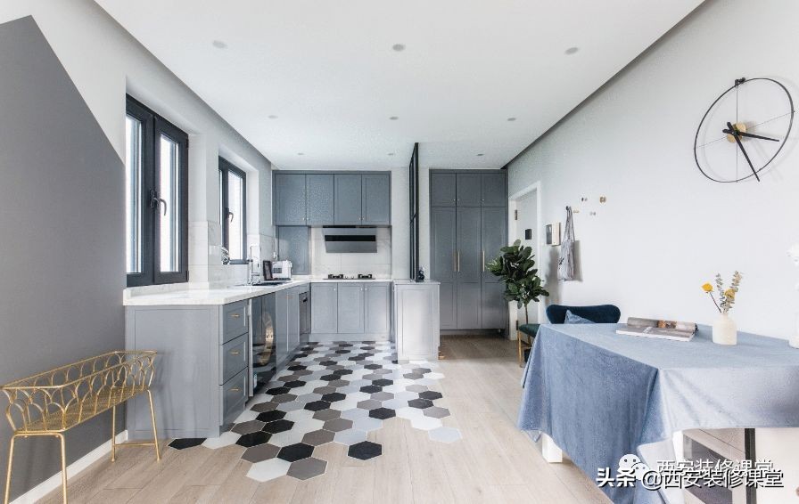 集成灶橱柜和什么颜色搭配好看,冰箱颜色和橱柜颜色搭配效果图