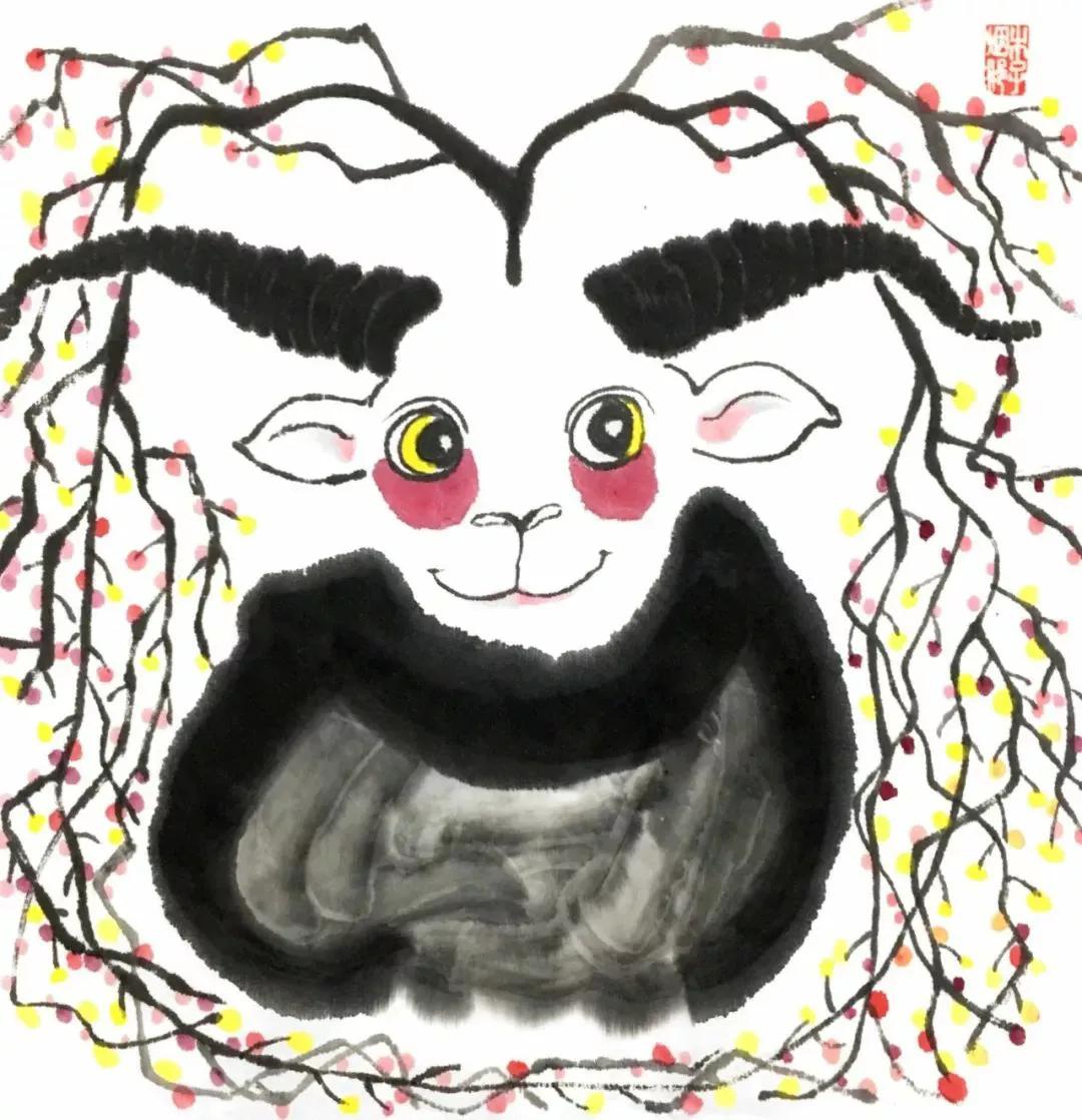 水墨画山羊的画法,草原小绵羊水彩怎么画