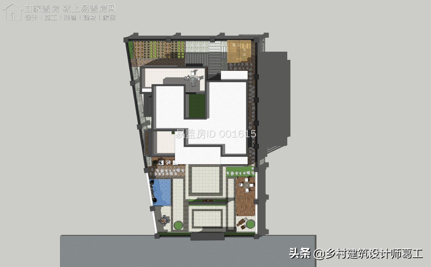 西向现代风三层别墅,现代风2间三层带院子别墅