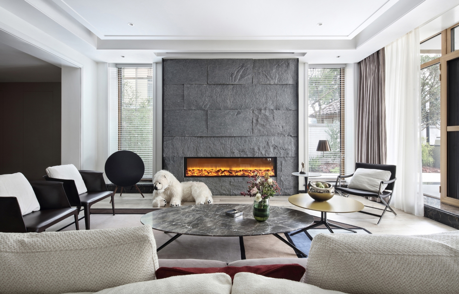 房子装修漂亮便捷的背景墙来啦,背景墙较短新中式效果图大全