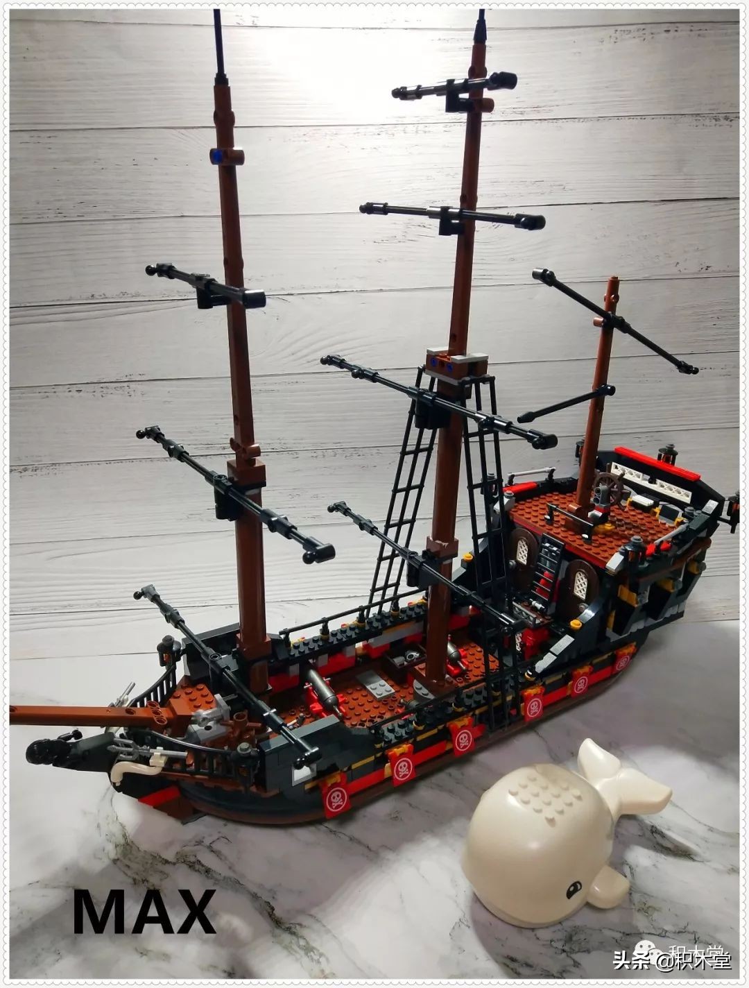 「虚测评」哲高积木QL1801海盗船之骷髅冒险号