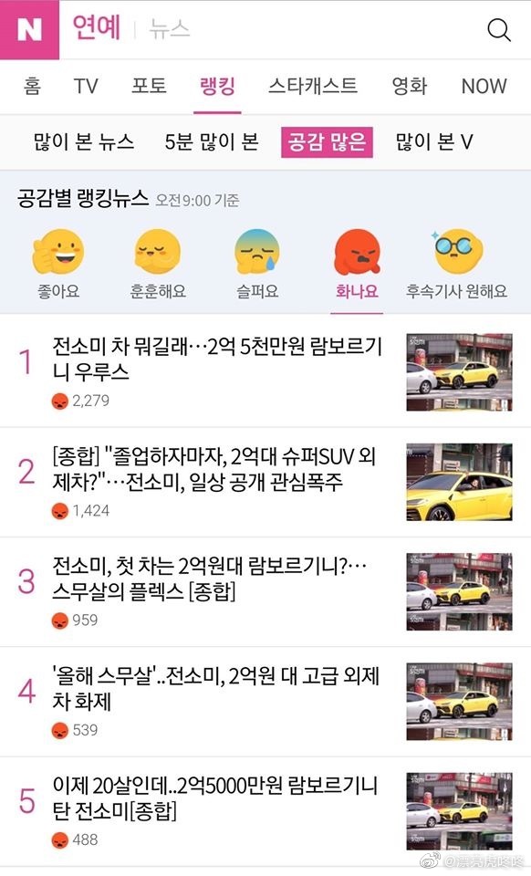 韩女爱豆横扫naver怒榜，只因开豪车，车是借的也不行？