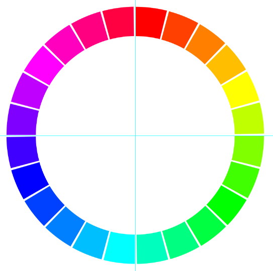 12色相环图及调色步骤,24色相环制作及色彩搭配教程