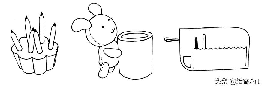 手把手教简笔画手帐素材,简笔画小猪猪超可爱手帐边框图案