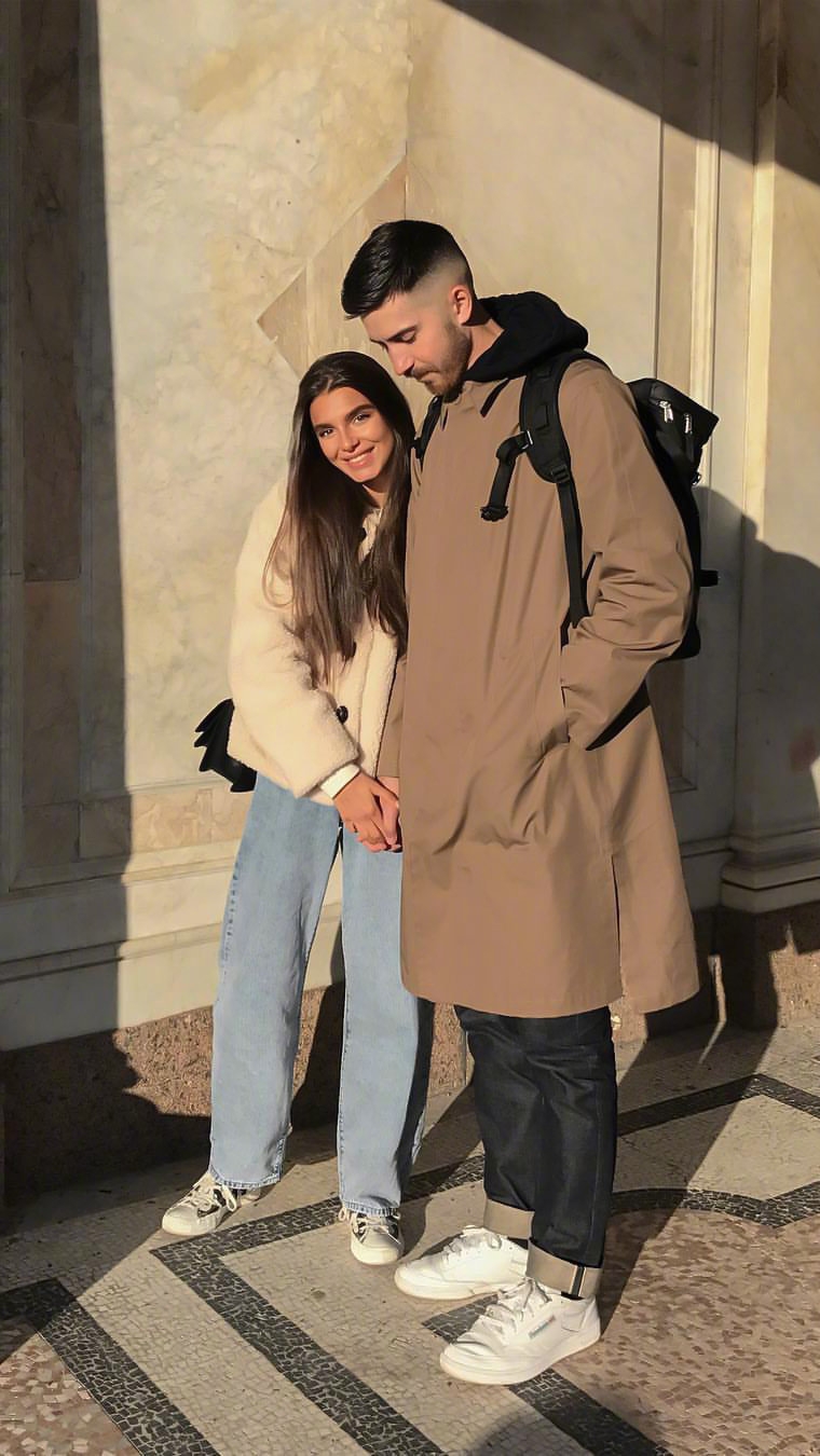 街拍情侣穿搭秀恩爱,情侣街拍秀恩爱穿搭