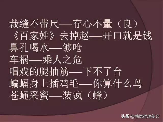 中国幽默歇后语大全5000句,歇后语大全5000条幽默