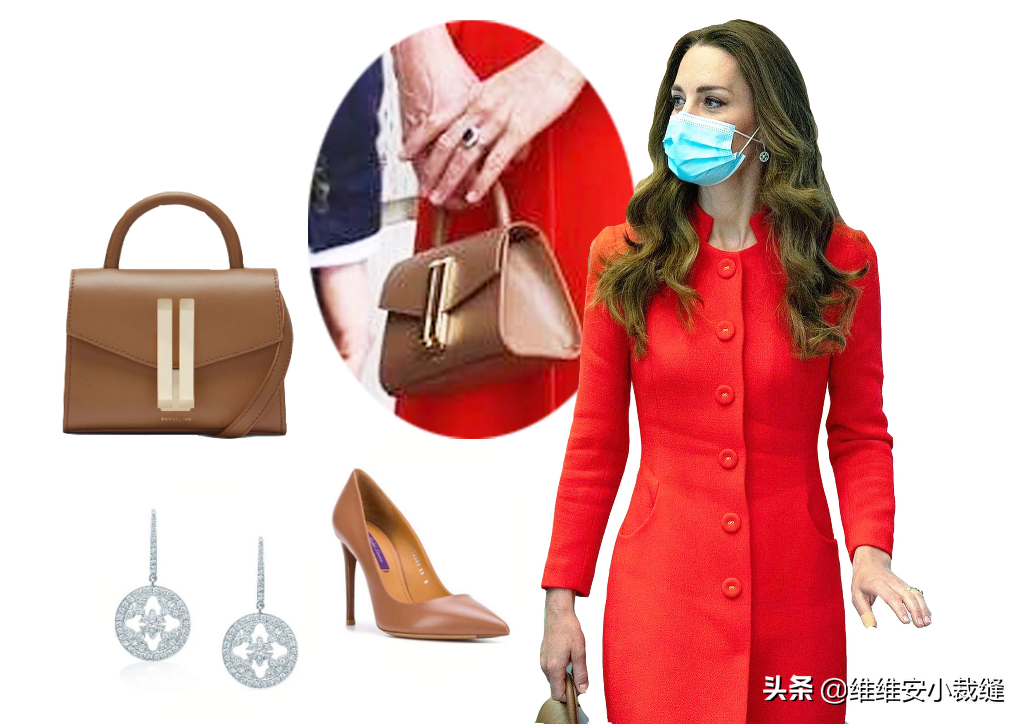 梅根和凯特同框出席活动,梅根穿红裙闪耀红毯