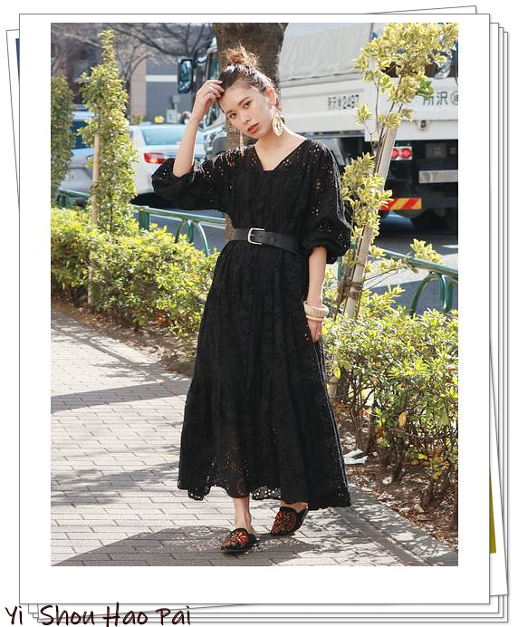 夏季黑色连衣裙穿搭图片大全,时尚穿搭黑色连衣裙时尚又修身