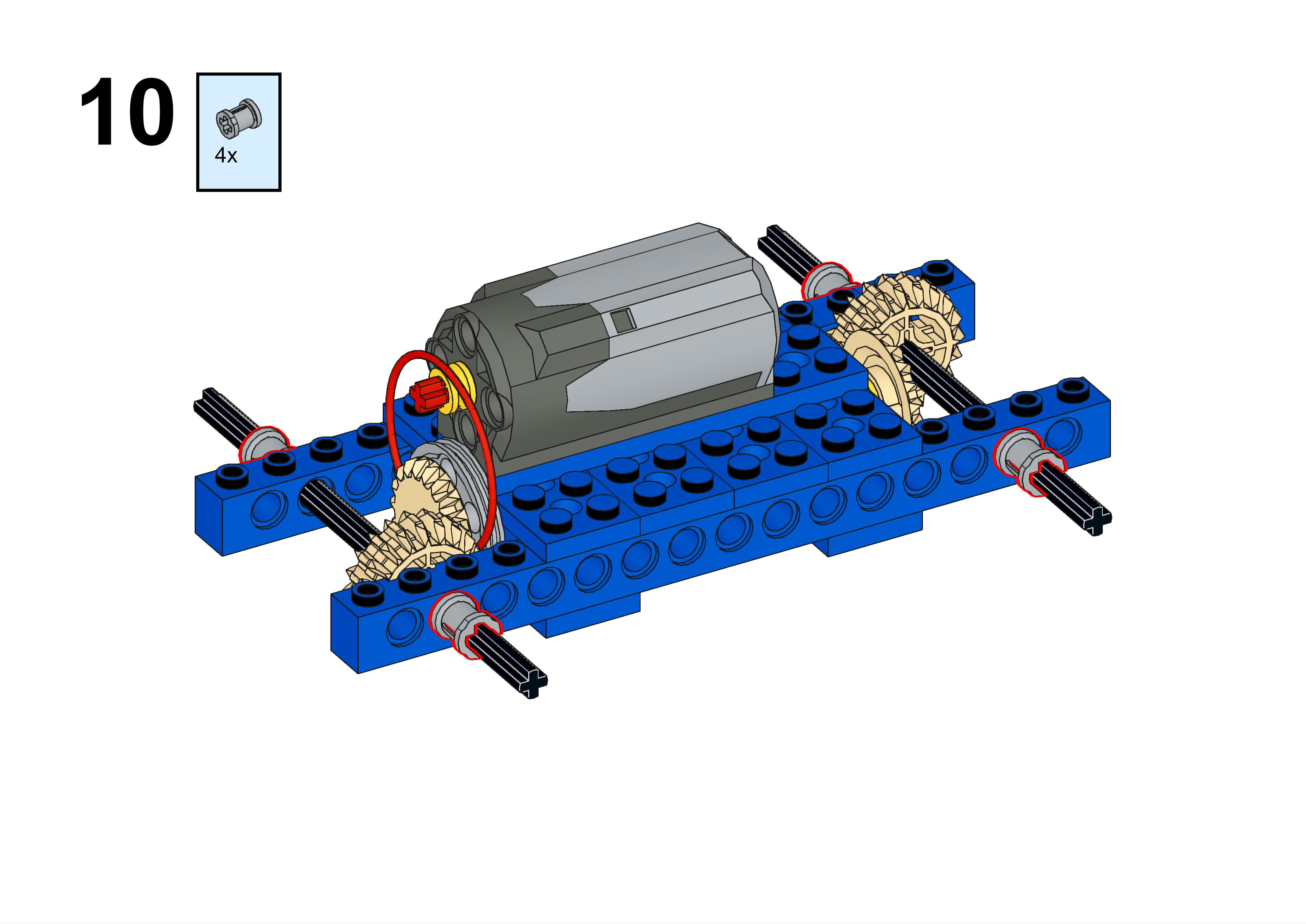 用乐高9686做一辆四驱车,乐高9686小颗粒四驱车搭建教程