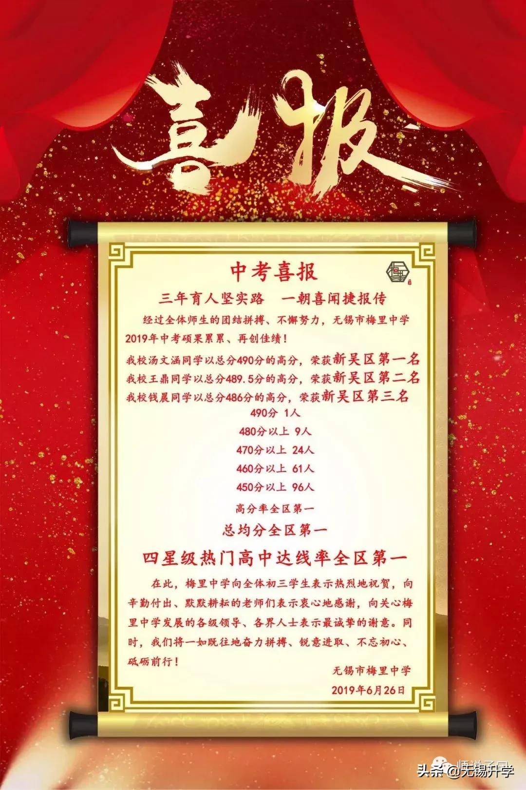 无锡江溪初中中考升学率,无锡初中2022中考总分