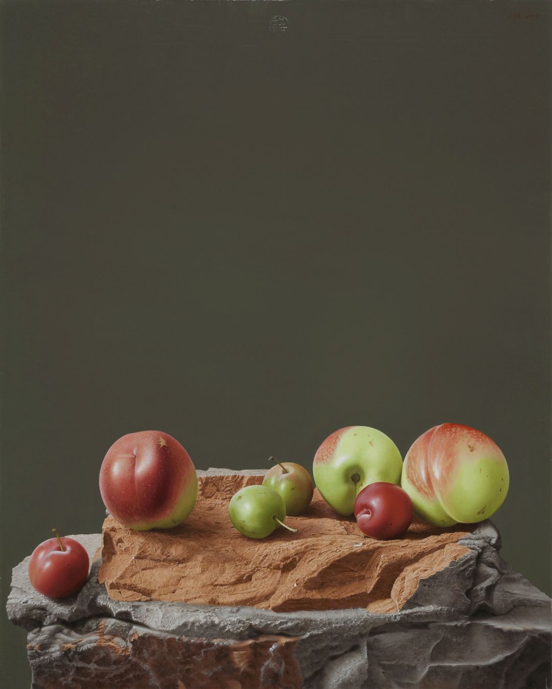 冷军画桃子图片大全,冷军画桃子放大5倍