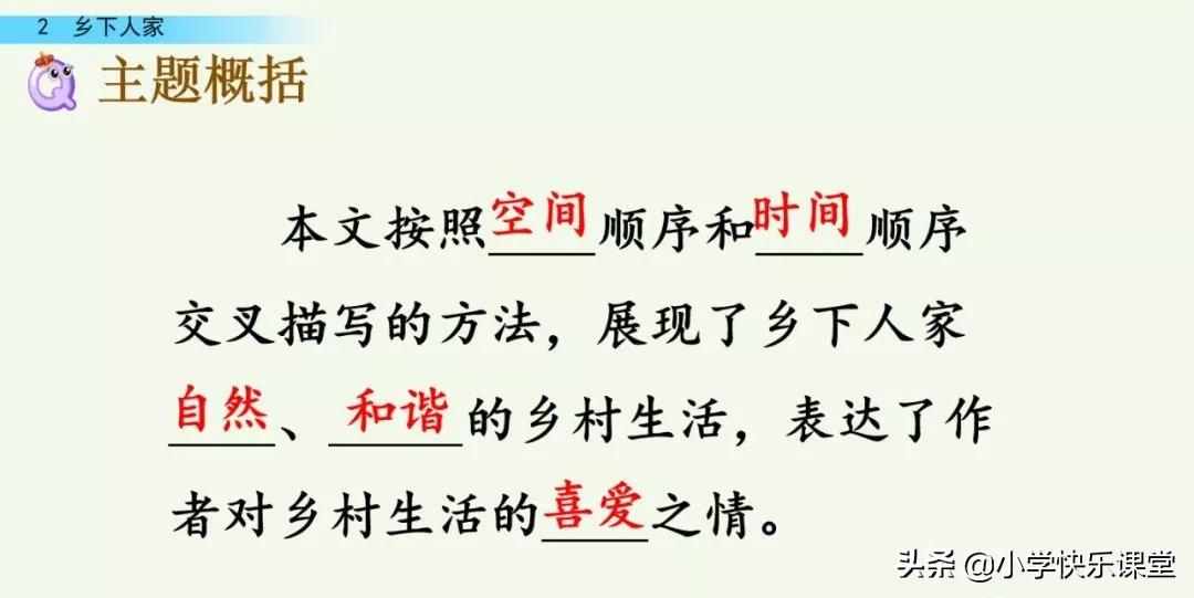 部编四年级下册语文乡下人家练习,部编版四年级下乡下人家同步练习