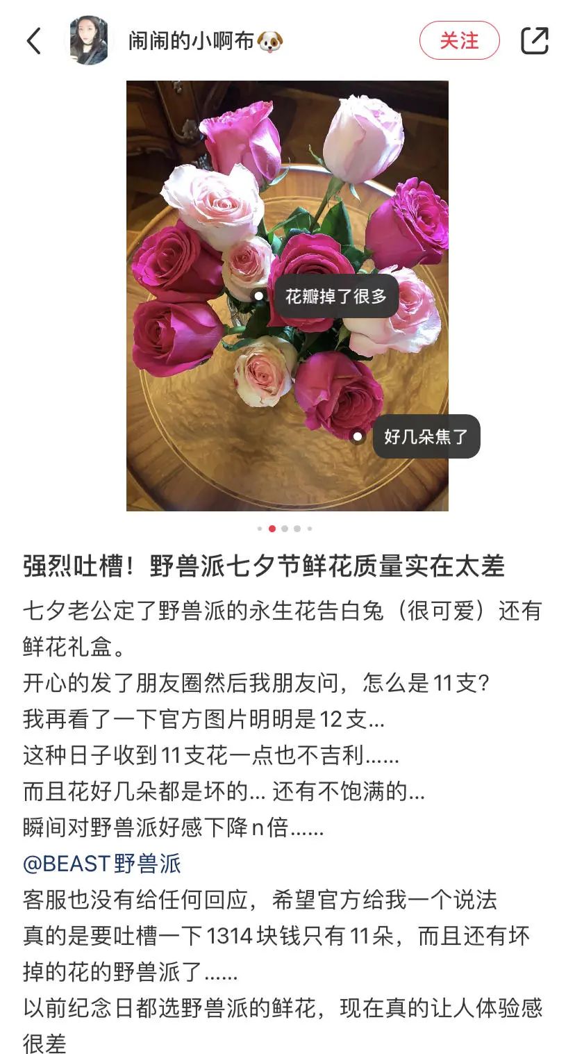 野兽派一支玫瑰多少钱,野兽派2万多的花