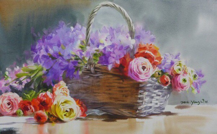 写实水彩花卉单体,细腻写实的花卉植物水彩手绘