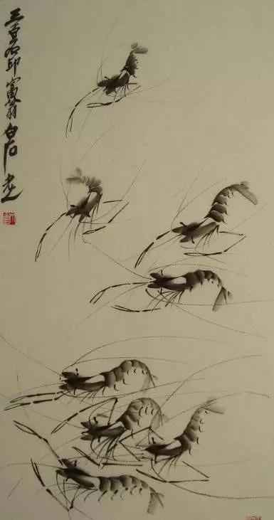 齐白石87岁画的虾背后的故事,齐白石画的虾真的图片及简介