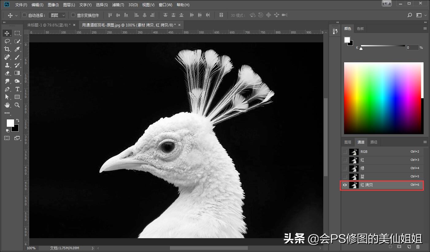 ps怎么用通道抠图大树,ps通道混合器抠图教程