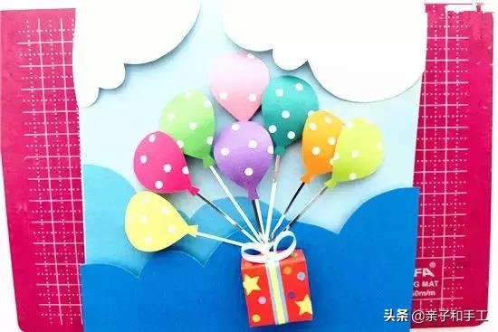 幼儿园气球手工贴画,创意手工气球印画