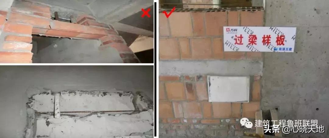 工程实例存在问题及原因分析,砌筑工程质量控制要点对比图