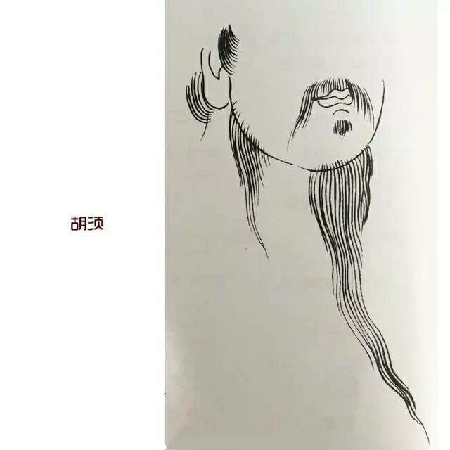 古代人物头发画法教程,古代胡须白描图片