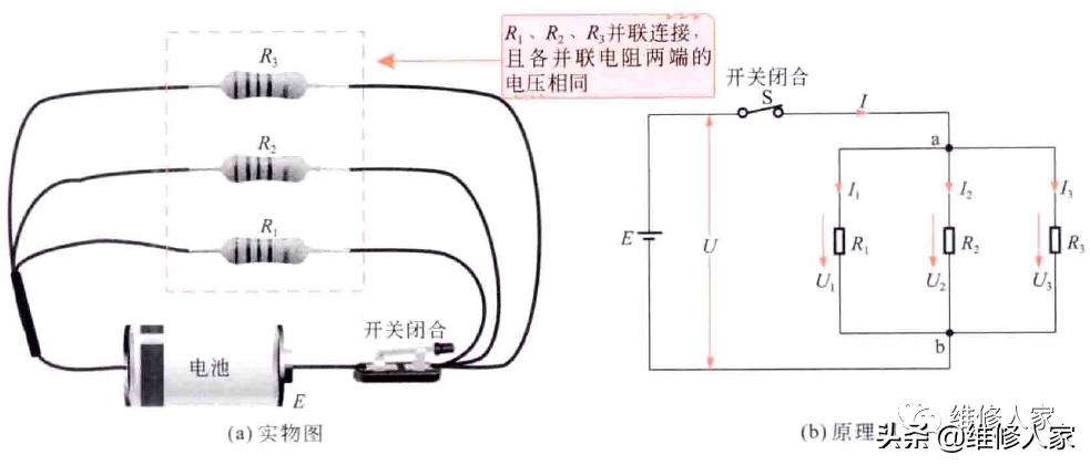 电阻的串并联示意图,电阻的串并联连接及等效变换