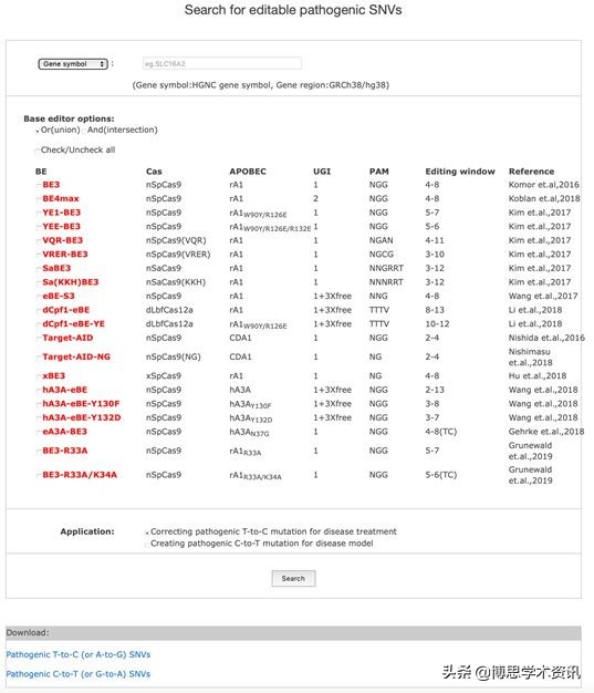 新进展，杨力/陈佳开发碱基编辑器作用的疾病突变数据库