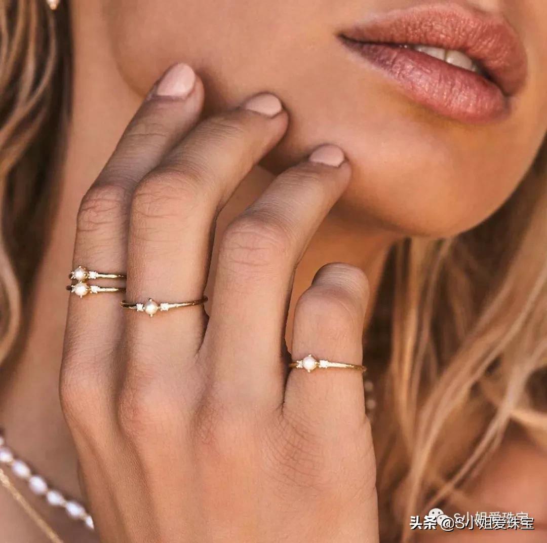 漂亮的珍珠戒指,经典珍珠戒指