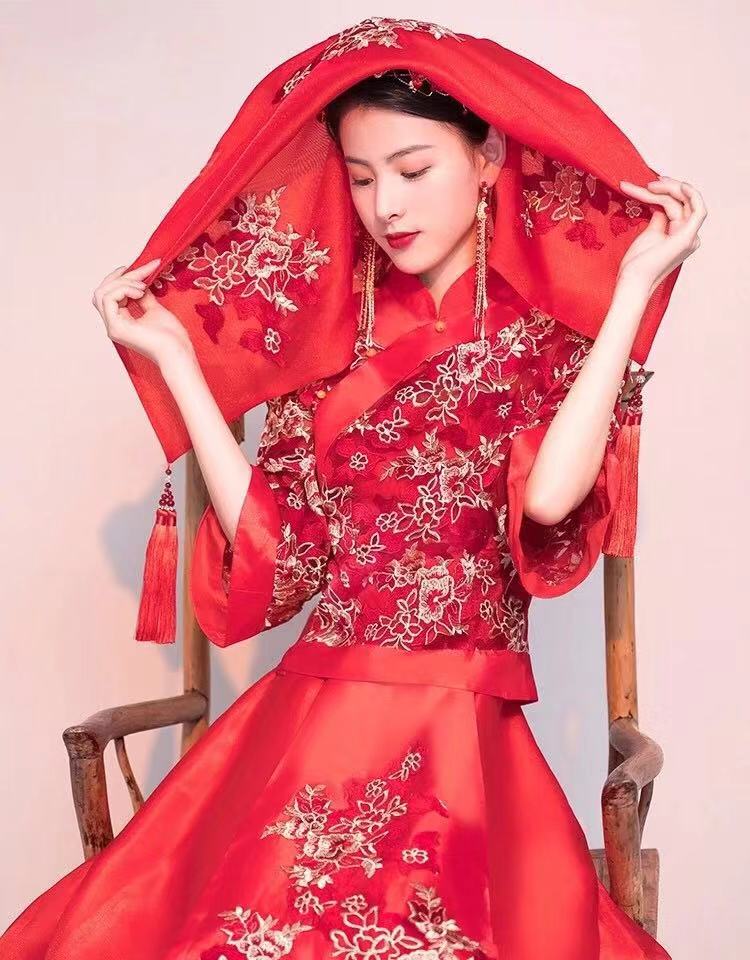 最适合穿中式嫁衣,新款秀禾服新娘礼服中式嫁衣