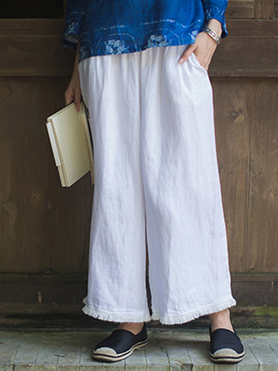 棉麻裤夏天洋气九分宽松,时下火得一塌糊涂棉麻裤