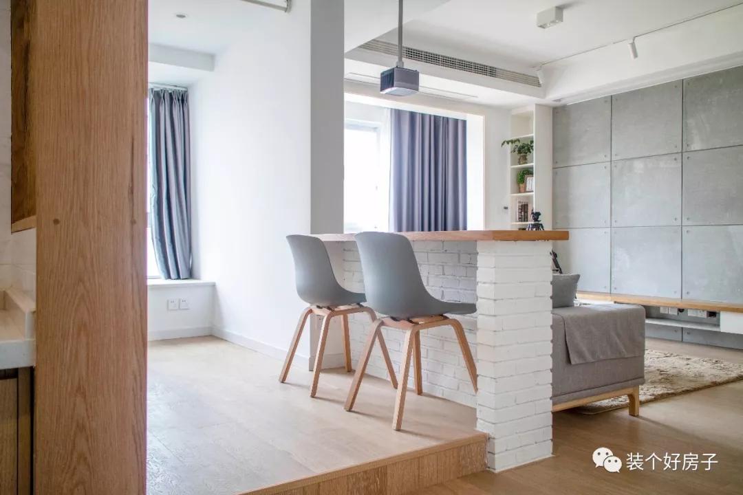 客餐厅吧台书柜一体隔断现代轻奢,客餐一体吧台怎么设计合理