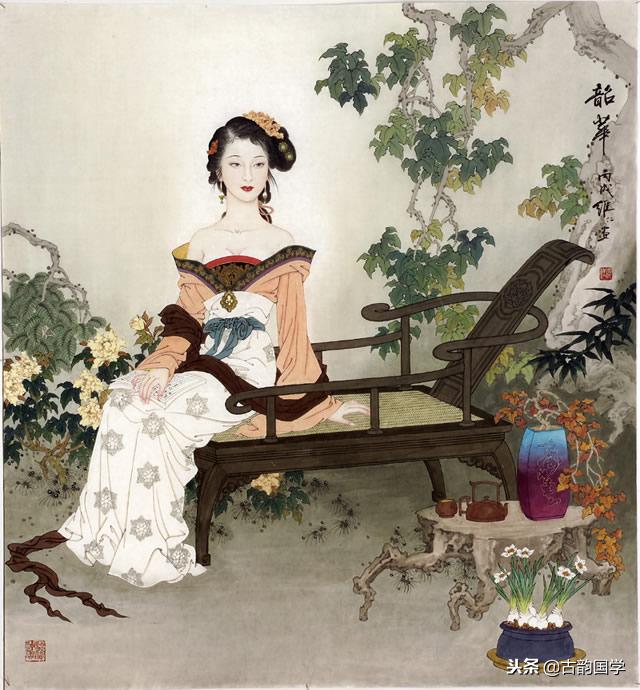 中国古典百美诗画（上）：一位佳丽一首古诗，可谓赏心悦目，收藏