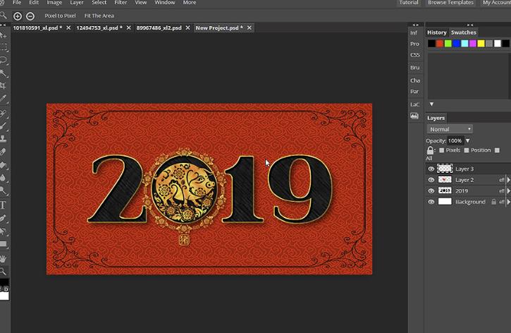 2019年新年贺卡图片,新的一年的新年贺卡
