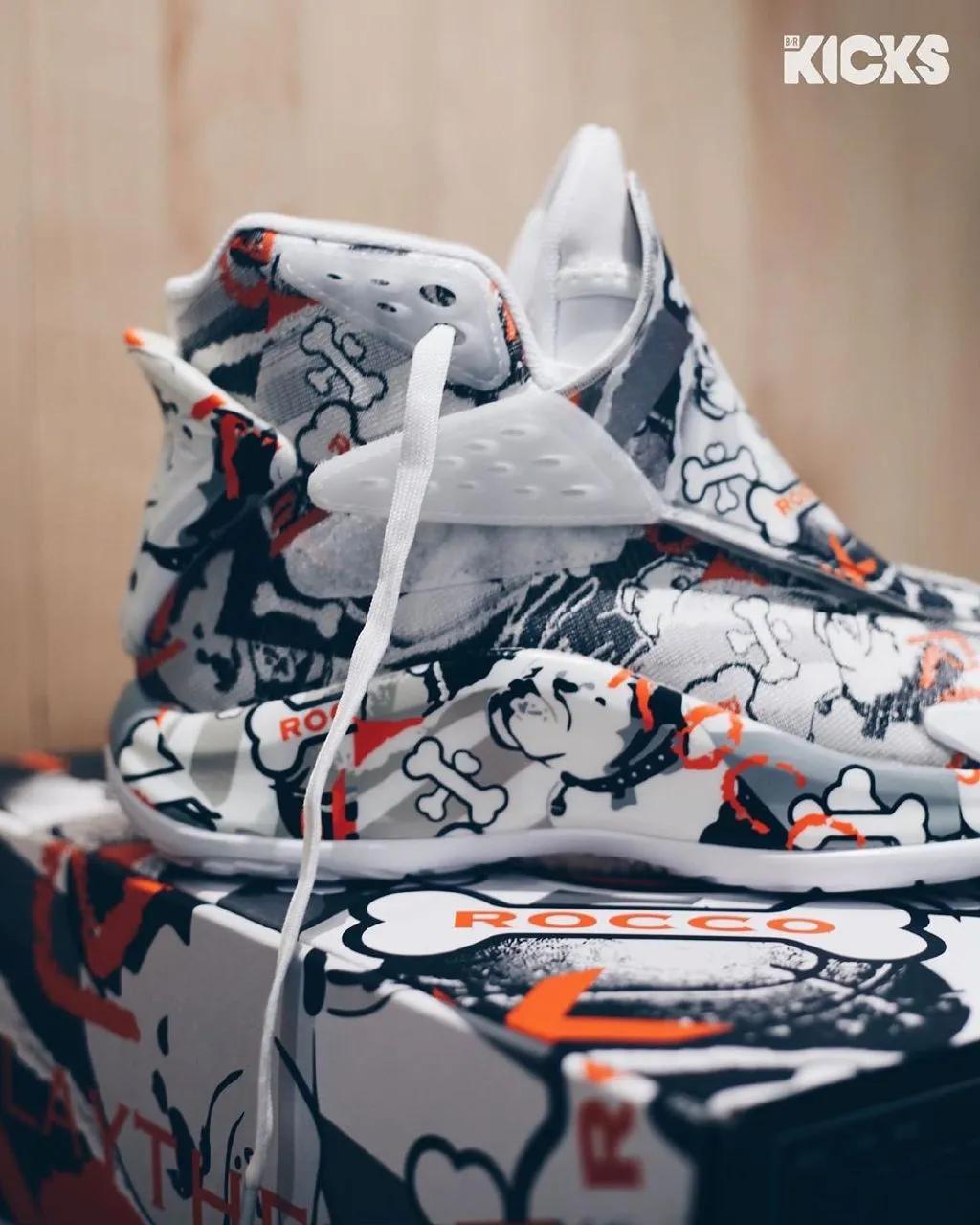 nba球员上脚安踏,nba球员上脚球鞋欧文4绿橙粉