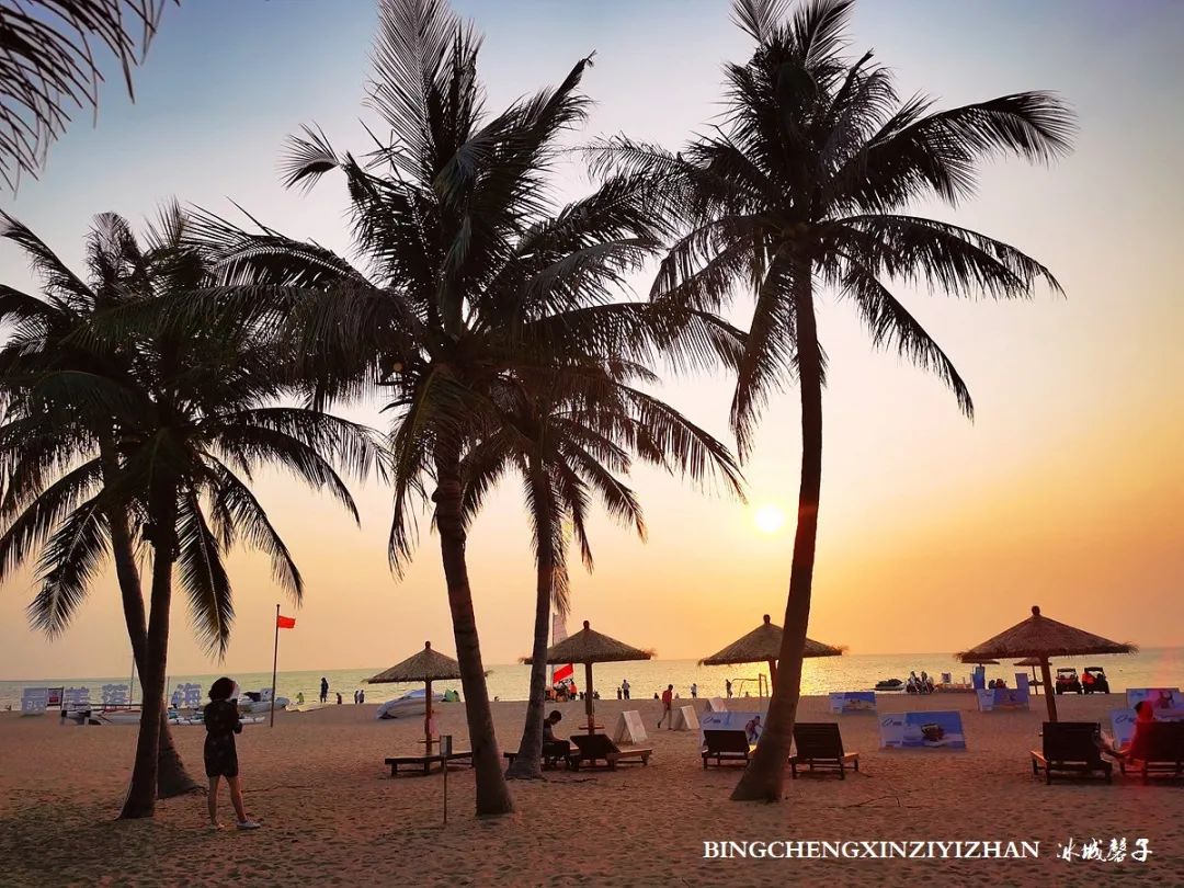 龙沐湾落日海滩,乐东最美落日海滩