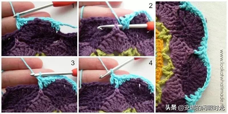 曼陀罗毯子编织教程,苏菲花园曼陀罗毯子钩法高清图解
