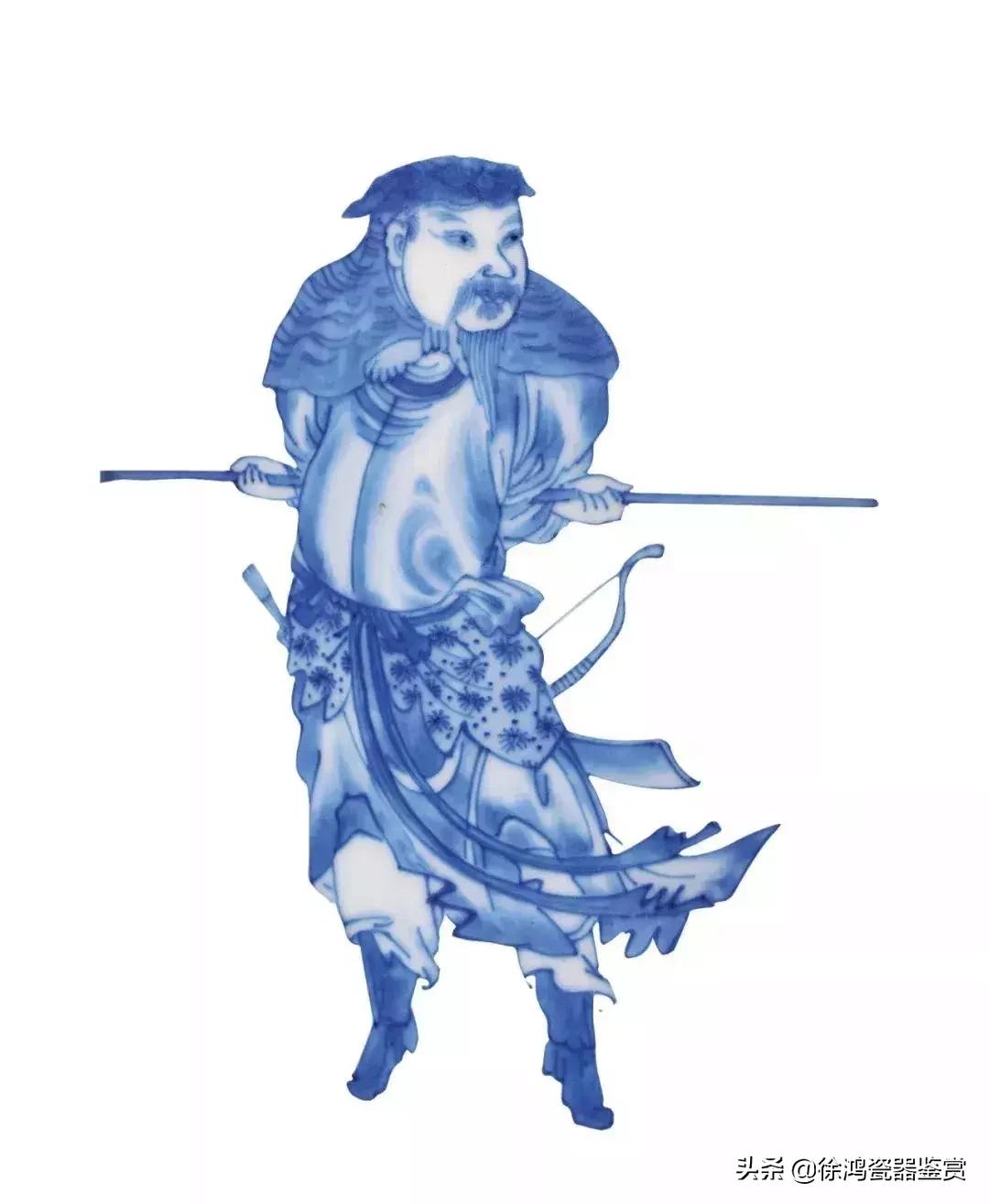 明崇祯青花山水瓷器,明崇祯鹿纹青花瓷器