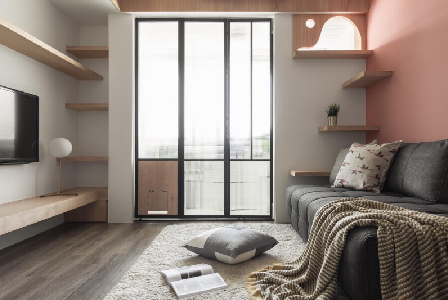 浅粉色墙面全屋装修效果图,粉色墙面女生卧室装修效果