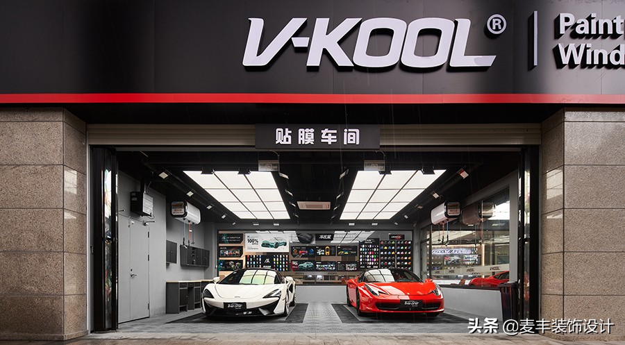 杭州豪华型汽车洗美店THEONE，1000㎡现代主义工装项目落地